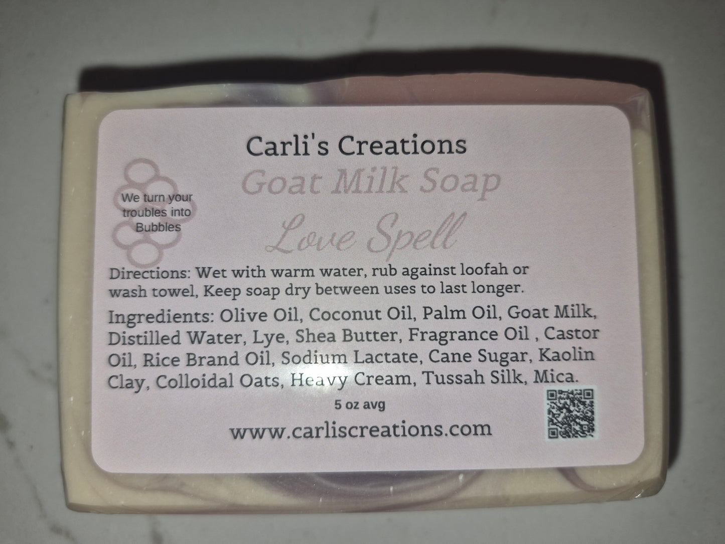 Love Spell Goat Milk Soap