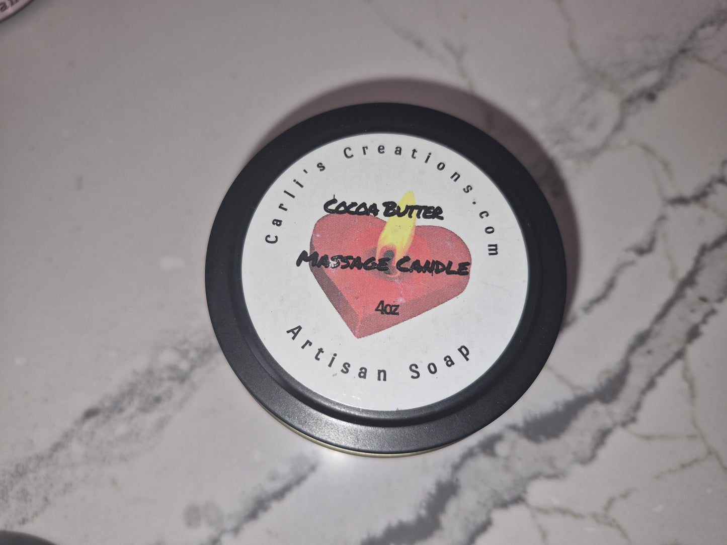 Massage Candle (4oz) Available Scents: Cocoa Butter • Love Spell • Warm Sugar Vanilla