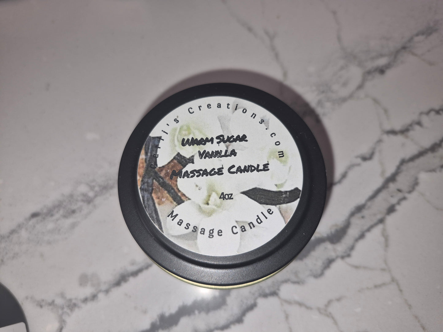 Massage Candle (4oz) Available Scents: Cocoa Butter • Love Spell • Warm Sugar Vanilla