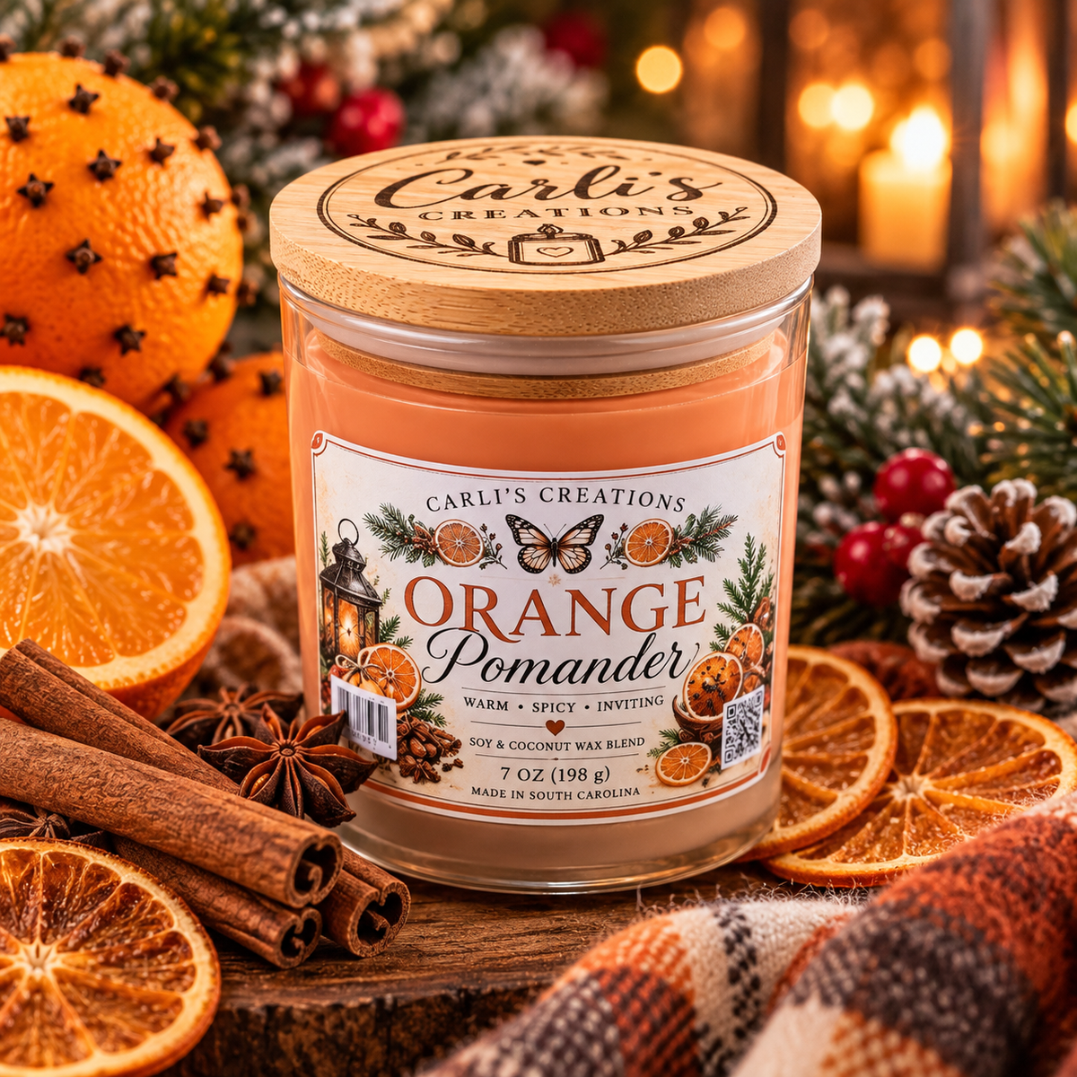 Orange Pomander Candle – 8 oz