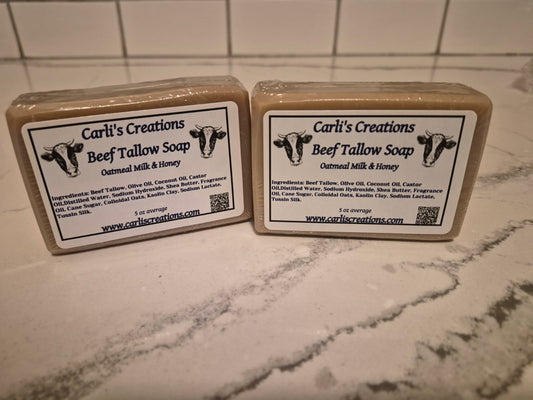 Beef Tallow Soap – Oatmeal Milk & Honey